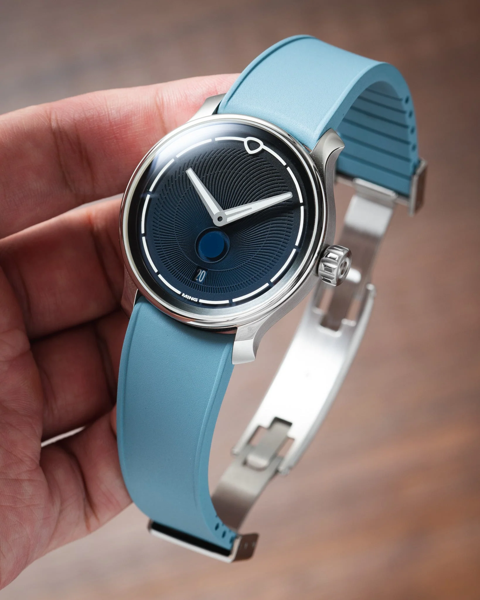Baby Blue Curved CTS Rubber Strap - Image 5