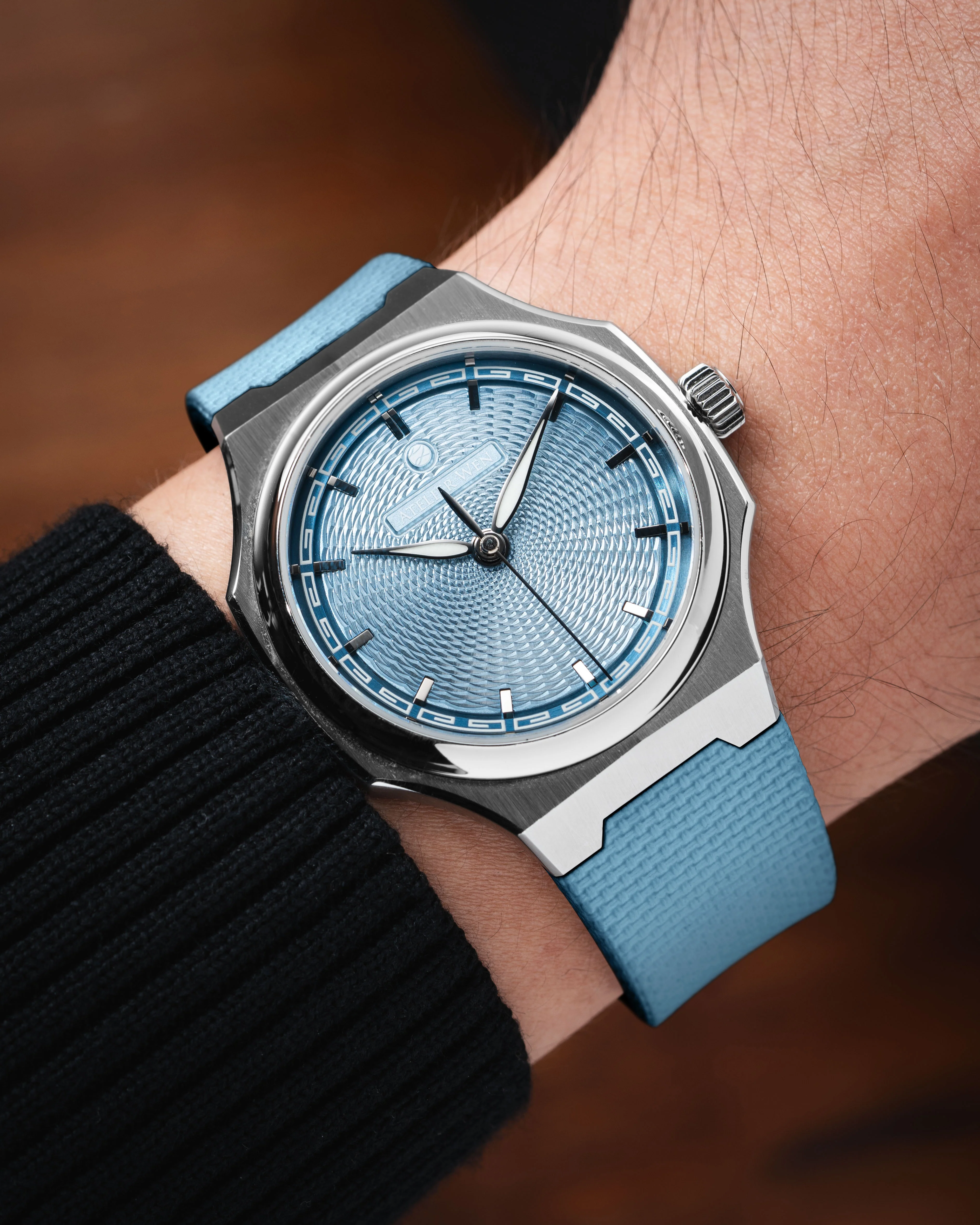 Baby Blue Sailcloth CTS Rubber Strap for Atelier Wen Perception - Image 2