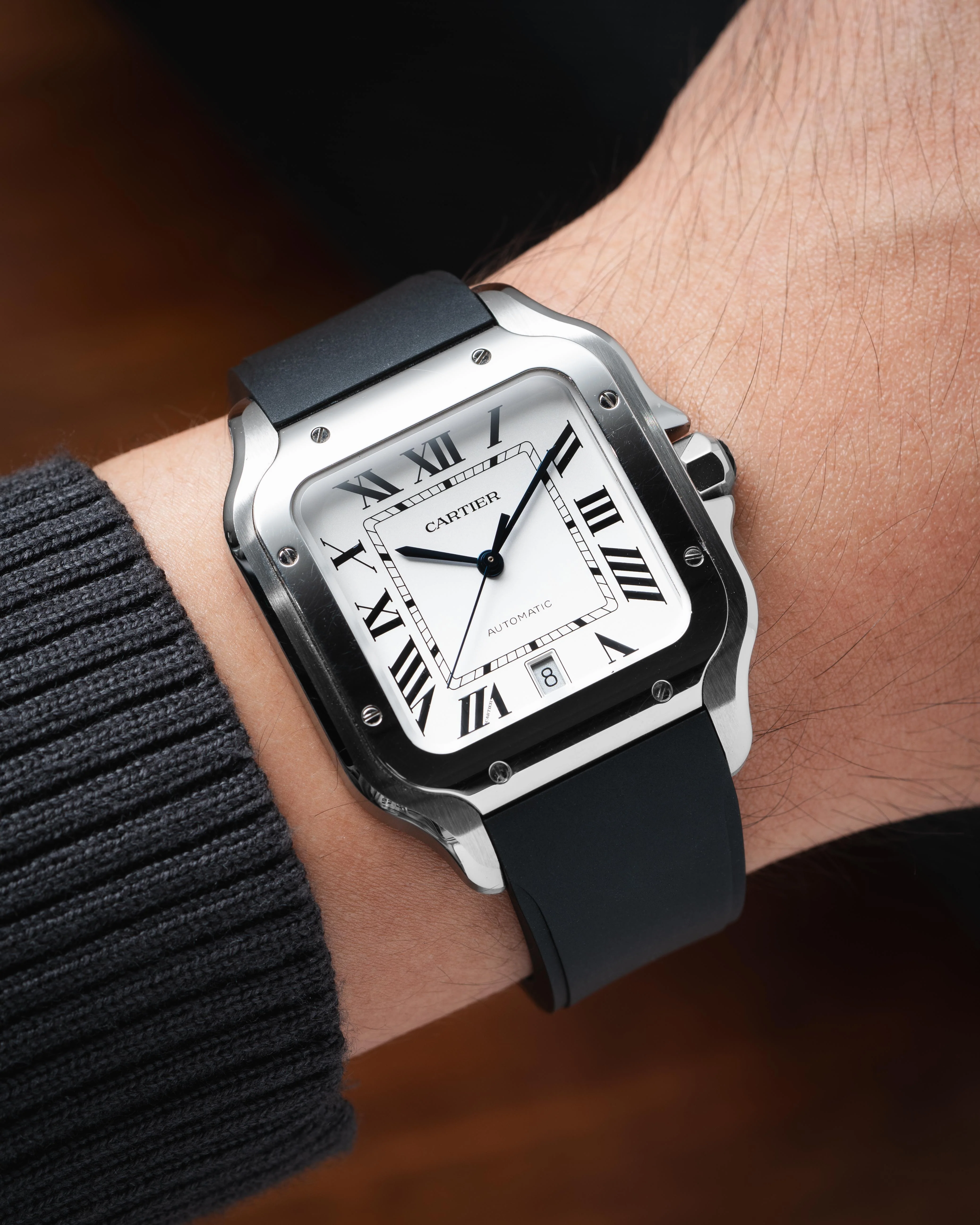 Black CTS Rubber Strap for Cartier Santos de Cartier - Image 2