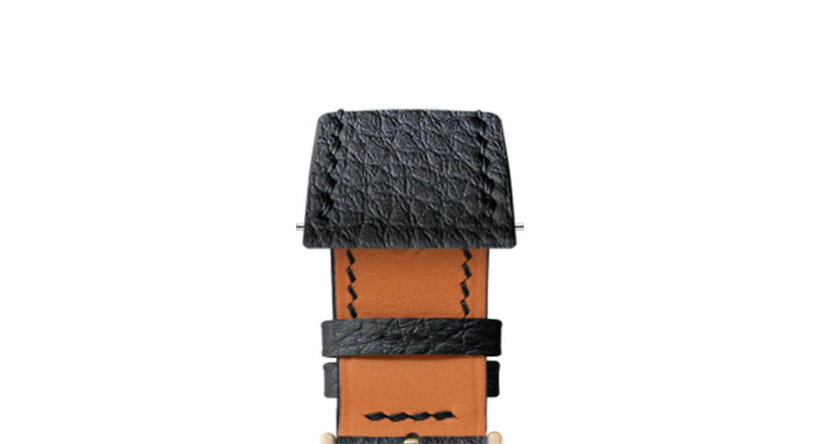 Black Rubberised Leather (Togo) Strap for Cartier Tank - Image 10