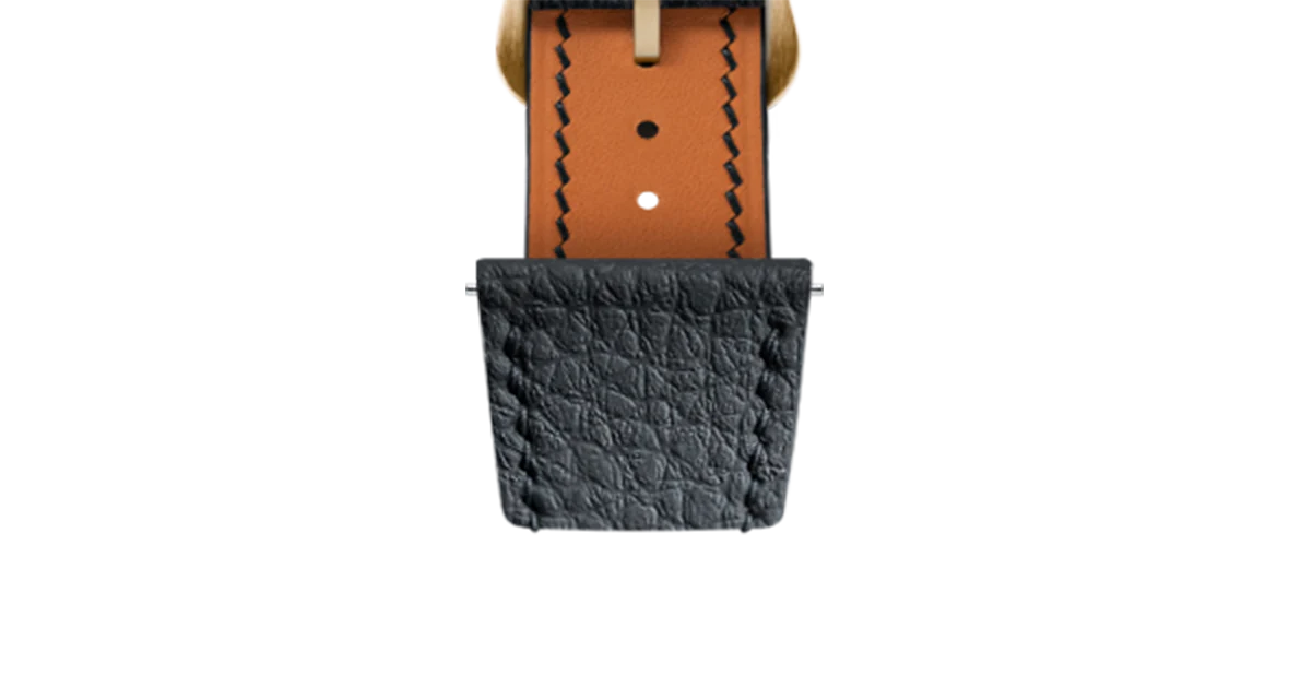 Black Rubberised Leather (Togo) Strap for Cartier Tank - Image 11