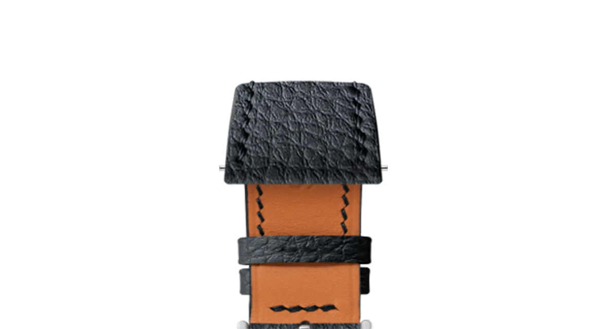 Black Rubberised Leather (Togo) Strap for Cartier Tank - Image 6