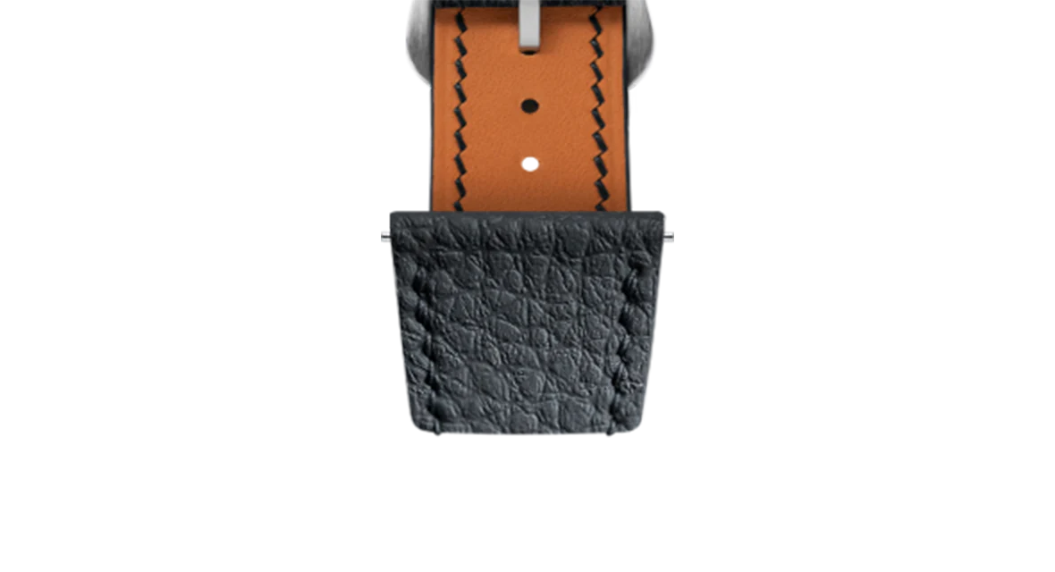 Black Rubberised Leather (Togo) Strap for Cartier Tank - Image 7