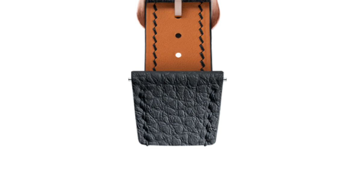 Black Rubberised Leather (Togo) Strap for Cartier Tank - Image 9