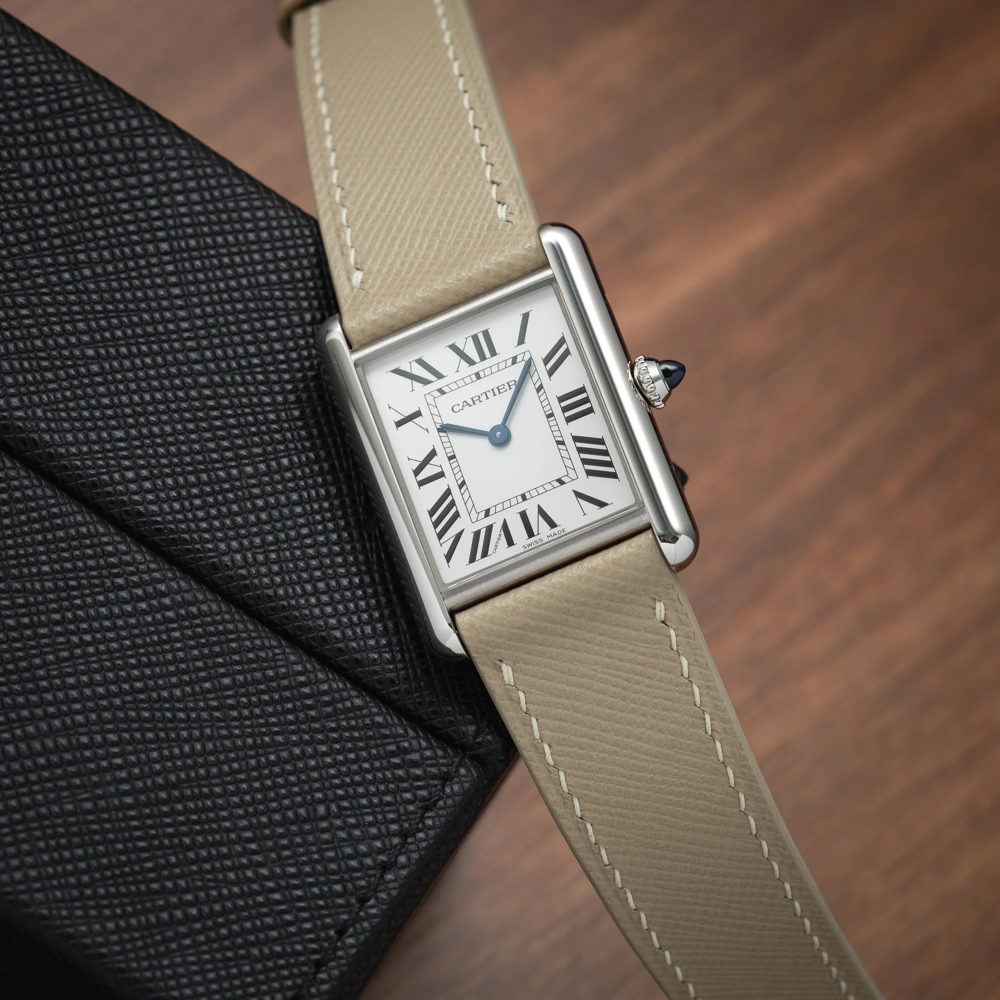 Overstock: Cream Saffiano Strap for Cartier Tank - Image 2