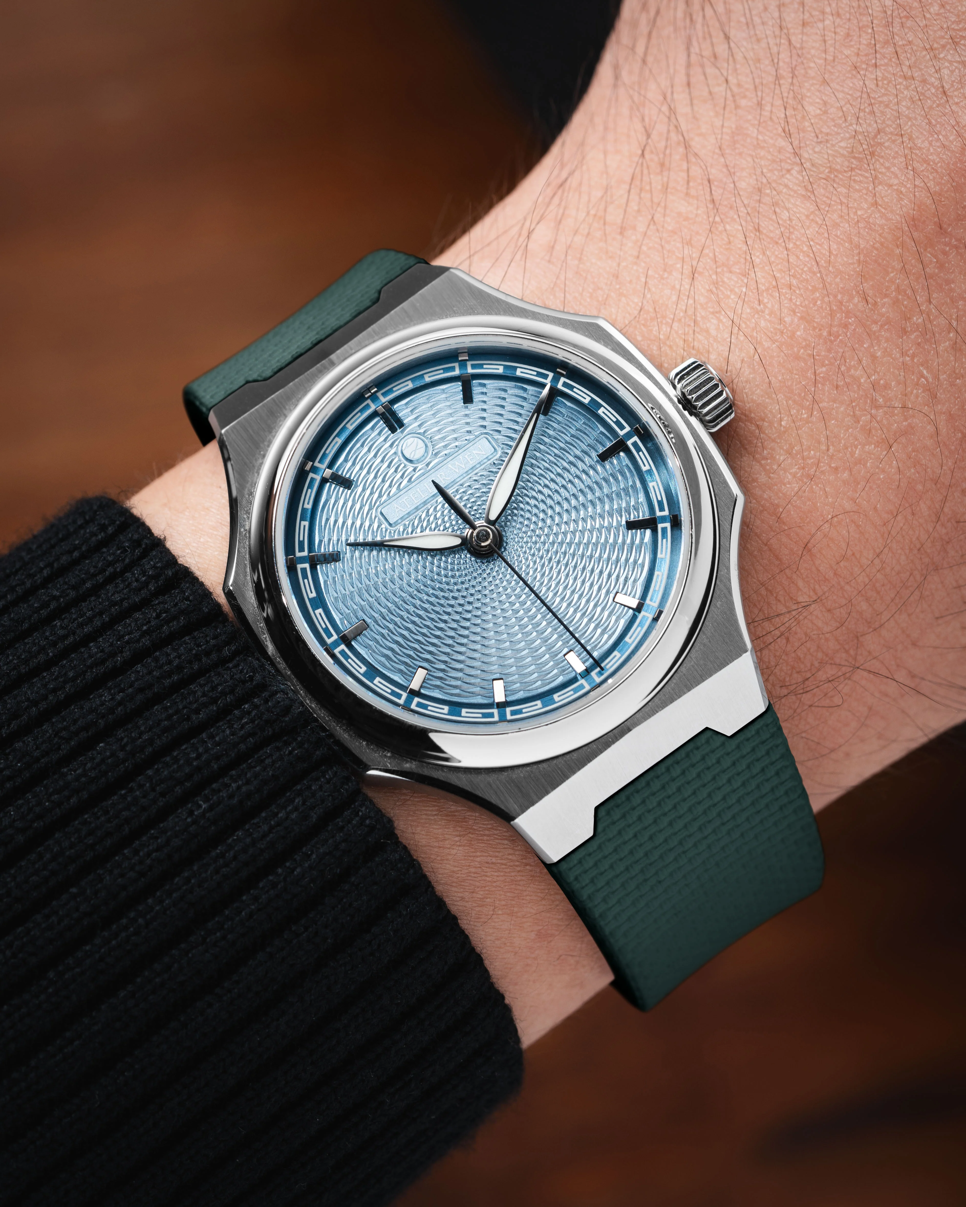 Emerald Green Sailcloth CTS Rubber Strap for Atelier Wen Perception - Image 2