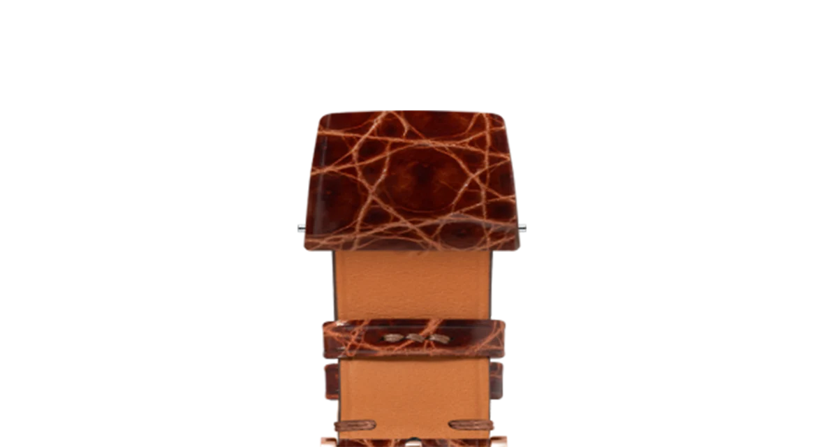 Glossy Caramel Crocodile Flank Stitchless Strap - Image 6