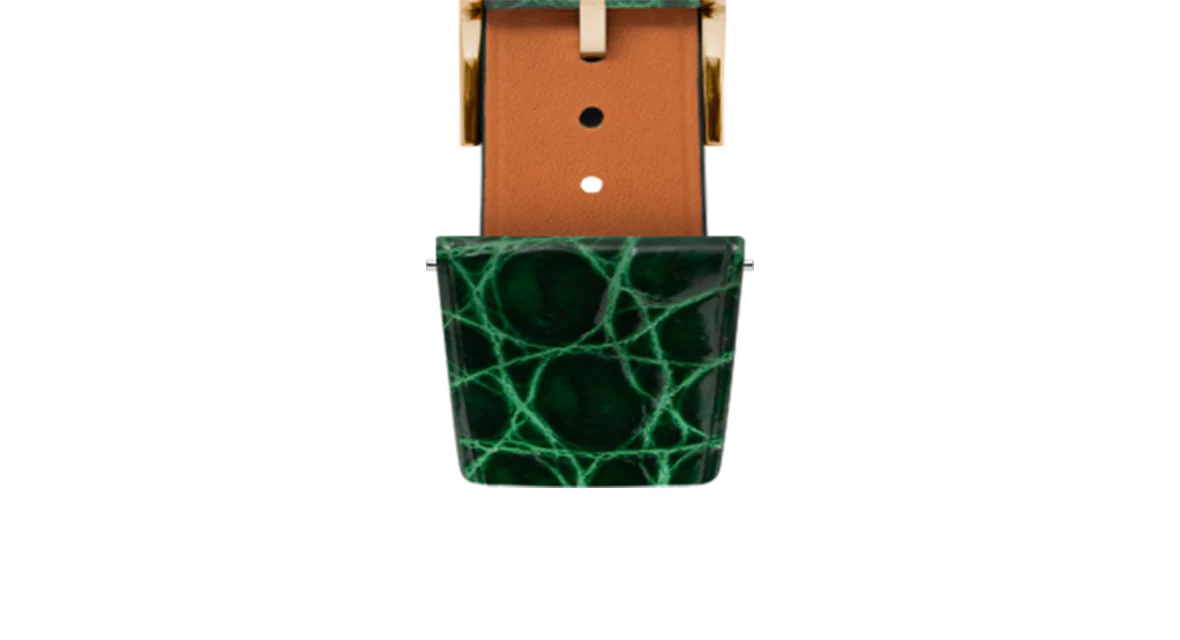Glossy Emerald Crocodile Flank Stitchless Strap - Image 6