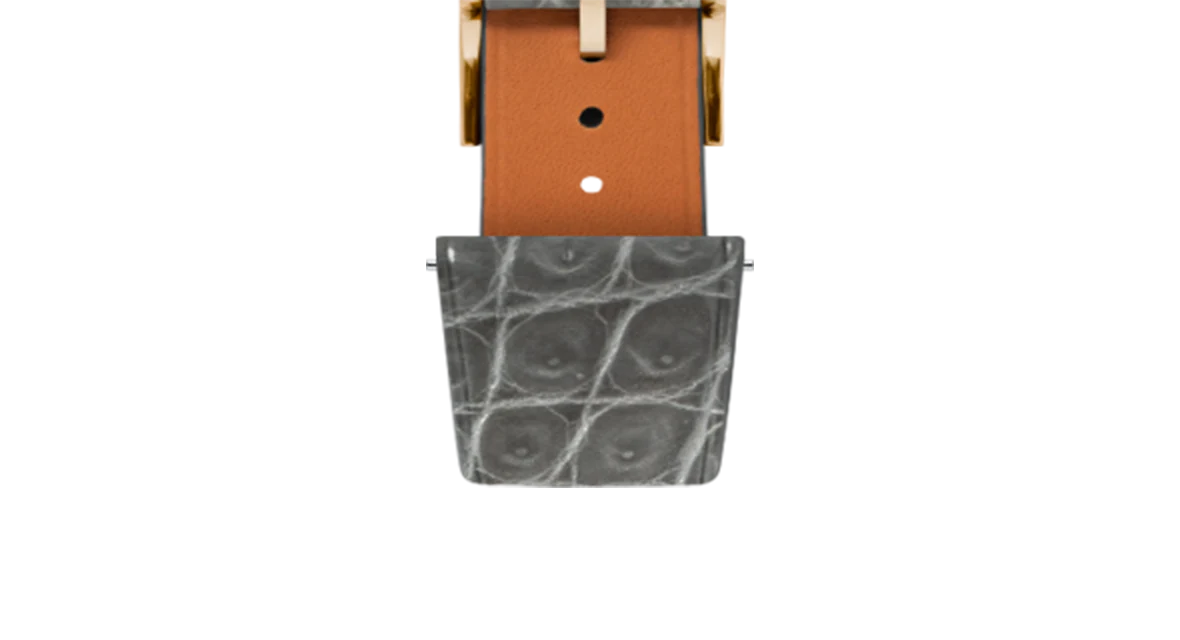 Glossy Grey Crocodile Flank Stitchless Strap - Image 9