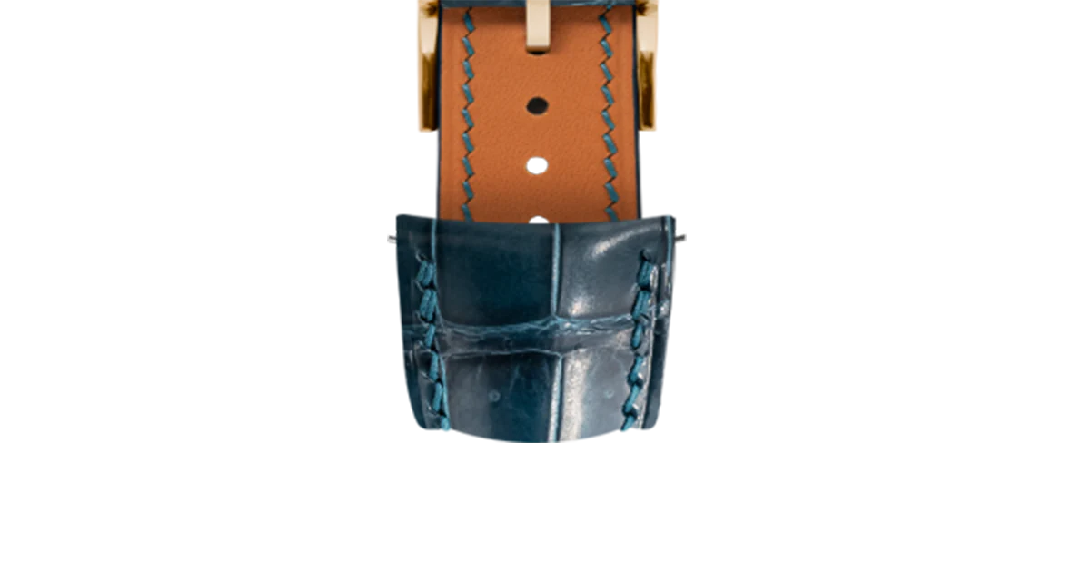 Glossy Lagoon Blue Crocodile Signature (Curved) Strap - Image 8