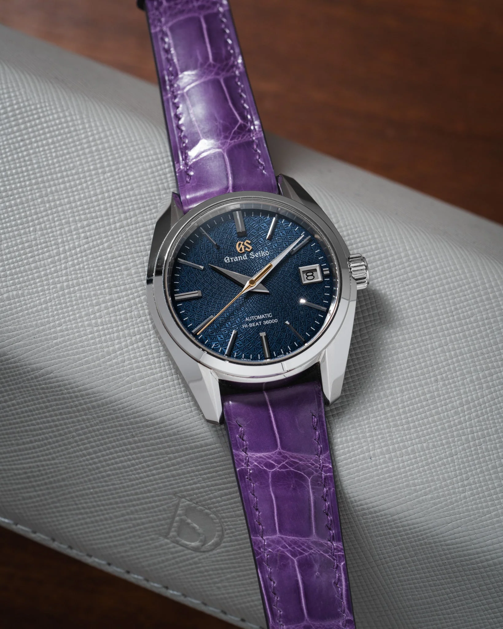 Overstock: Glossy Purple Crocodile Signature Strap - Image 3