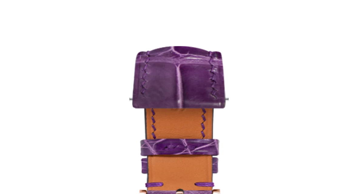 Overstock: Glossy Purple Crocodile Signature Strap - Image 6