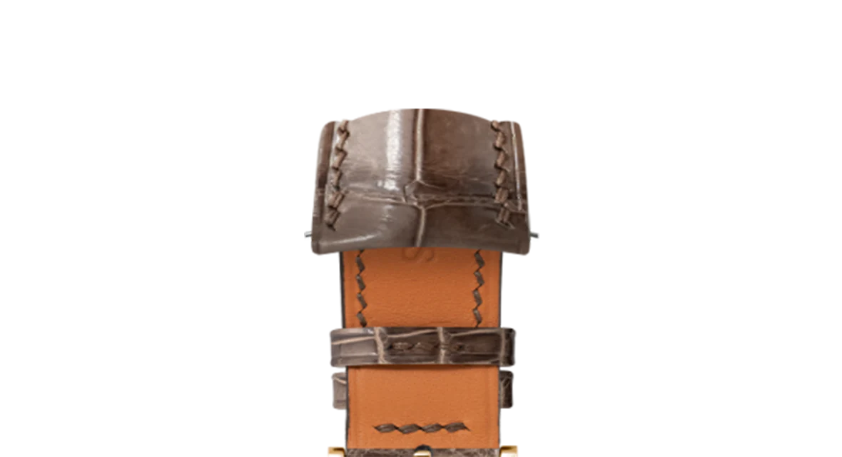 Glossy Taupe Brown Crocodile Signature (Curved) Strap - Image 9