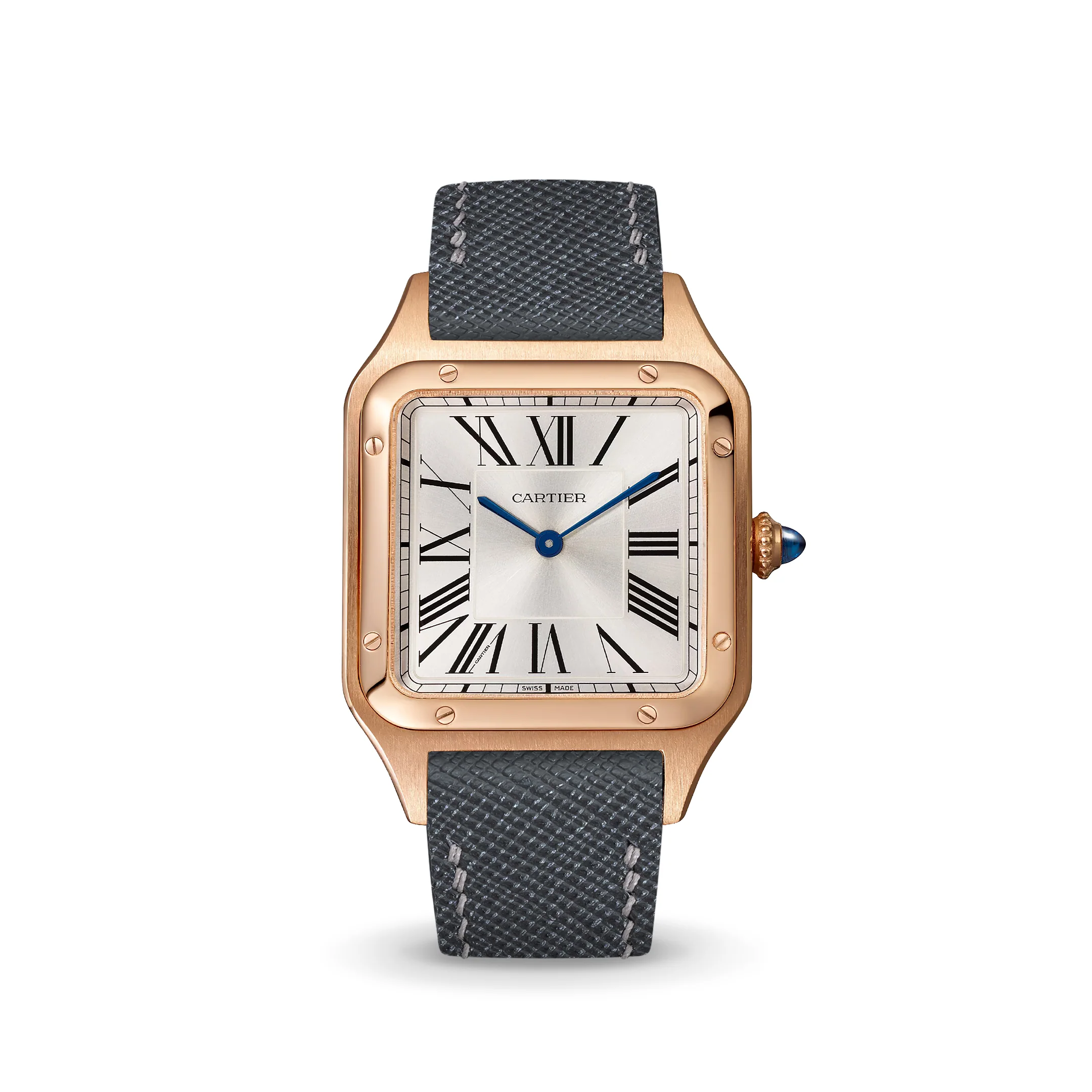 Grey Saffiano Strap for Cartier Santos-Dumont