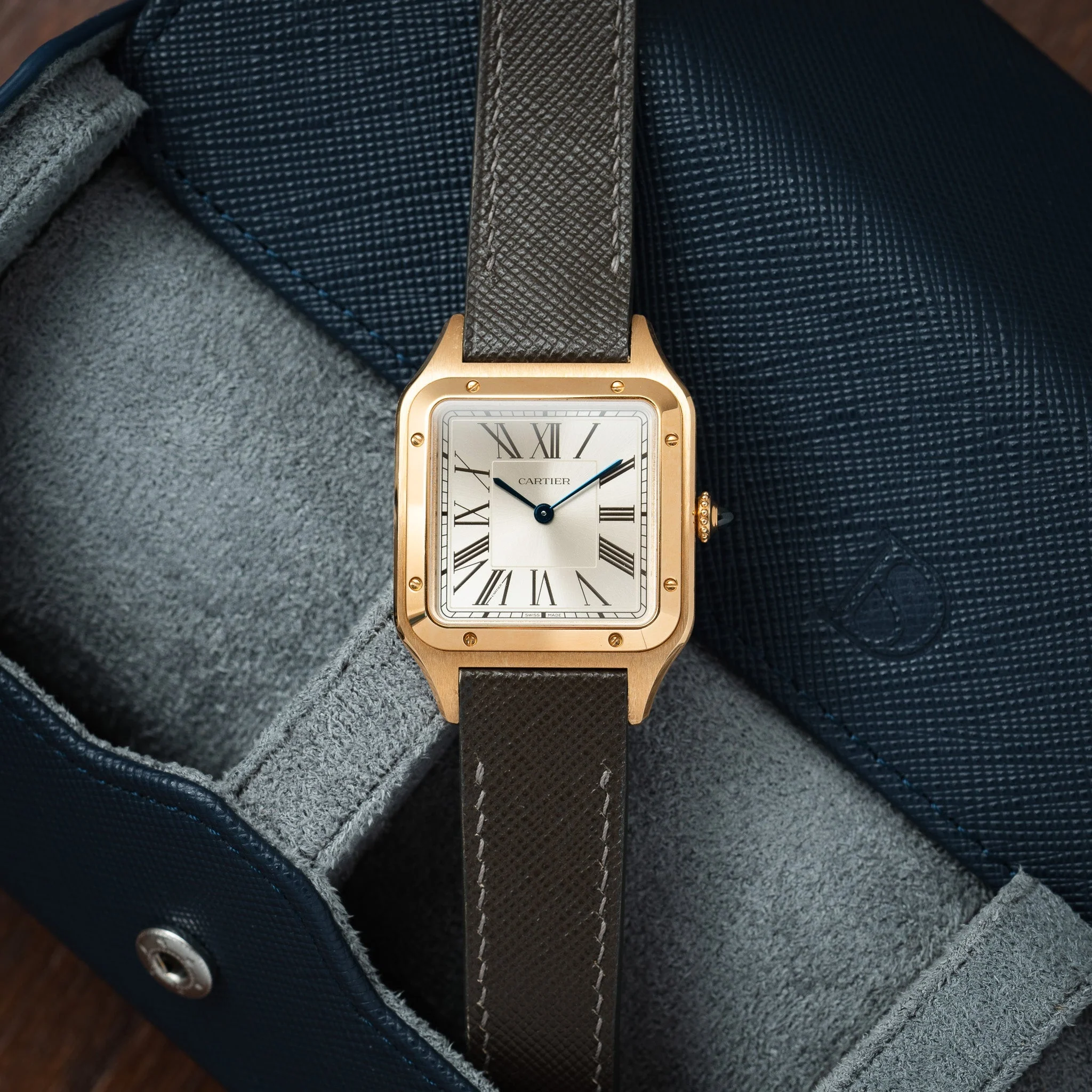 Grey Saffiano Strap for Cartier Santos-Dumont - Image 2