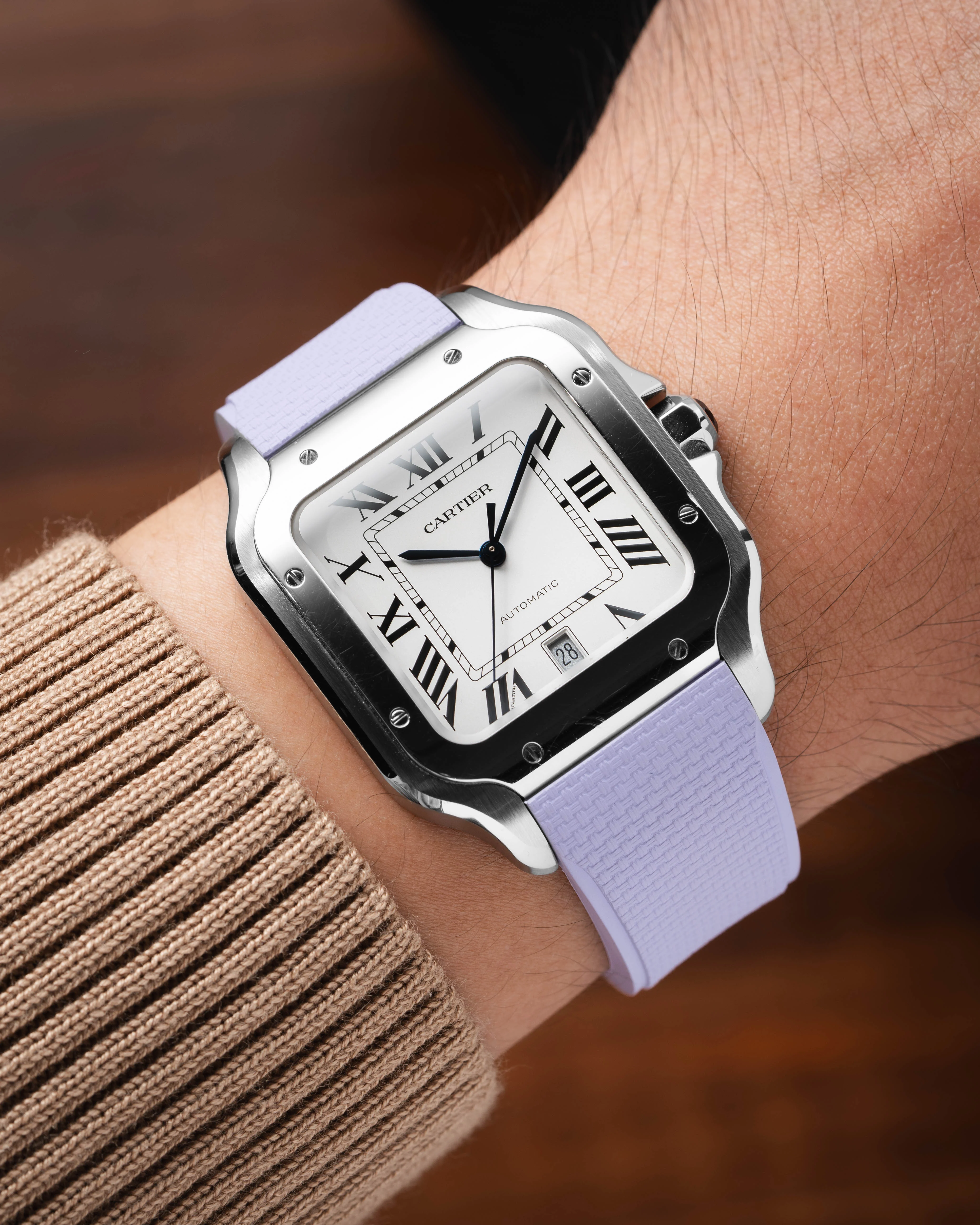 Lavender Sailcloth CTS Rubber Strap for Cartier Santos de Cartier - Image 3