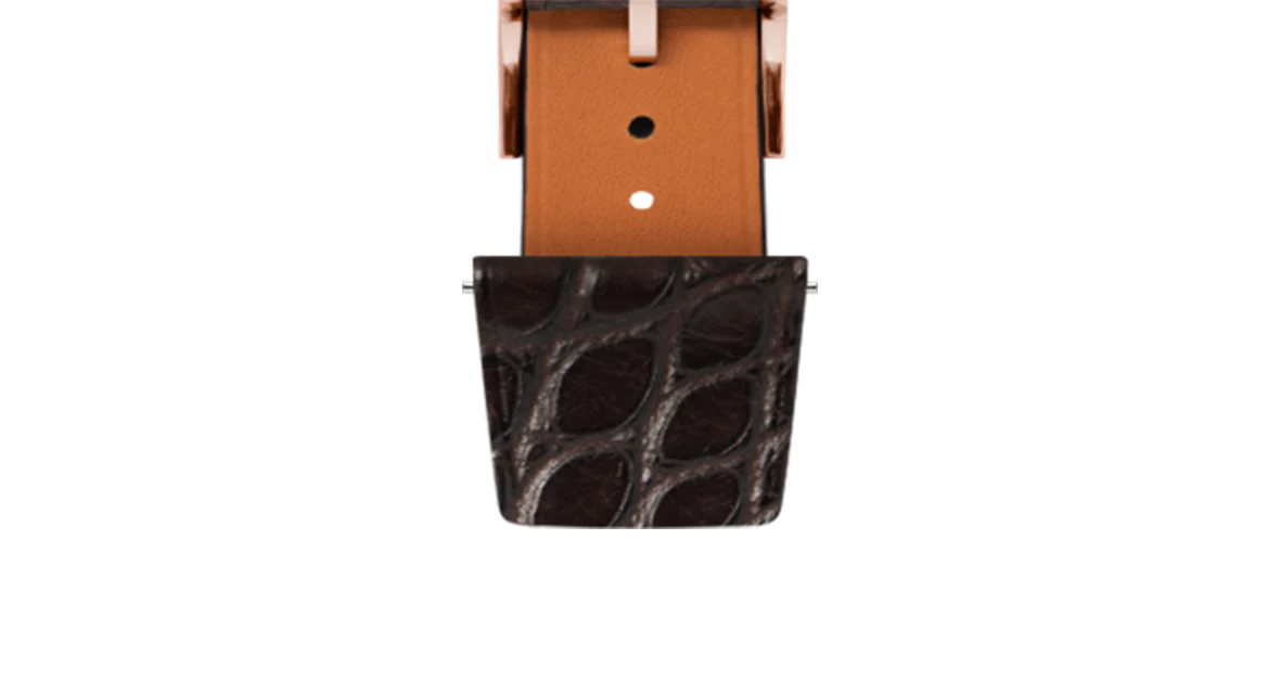 Matte Dark Brown Alligator Flank Stitchless Strap - Image 7