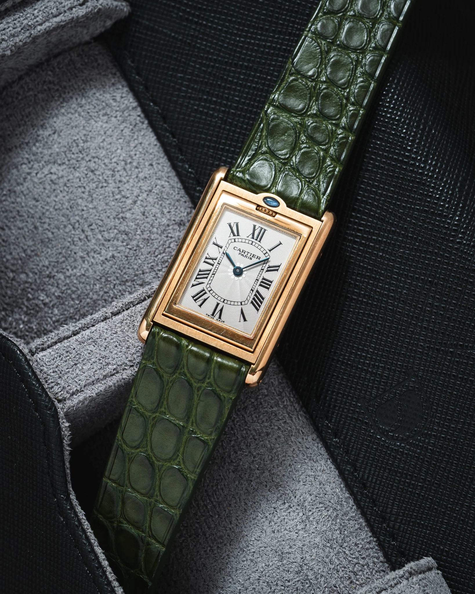 Matte Green Ischia Alligator Flank Stitchless Strap - Image 2