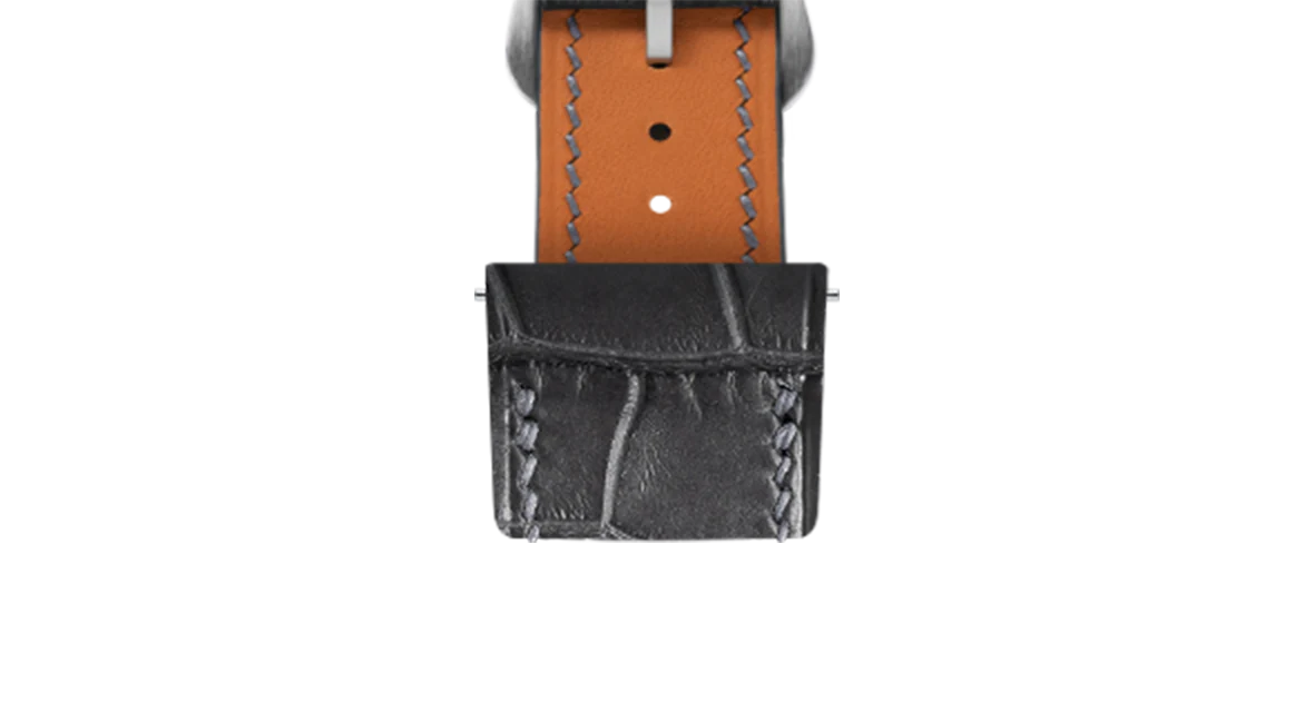 Matte Grey Storm Alligator Strap for Cartier Santos-Dumont - Image 5