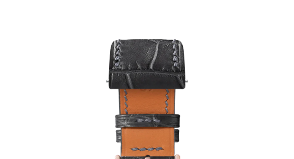 Matte Grey Storm Alligator Strap for Cartier Santos-Dumont - Image 6