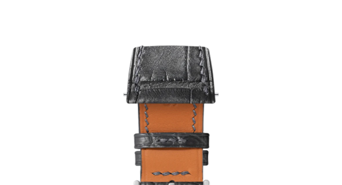 Matte Grey Storm Alligator Strap for Cartier Tank - Image 3