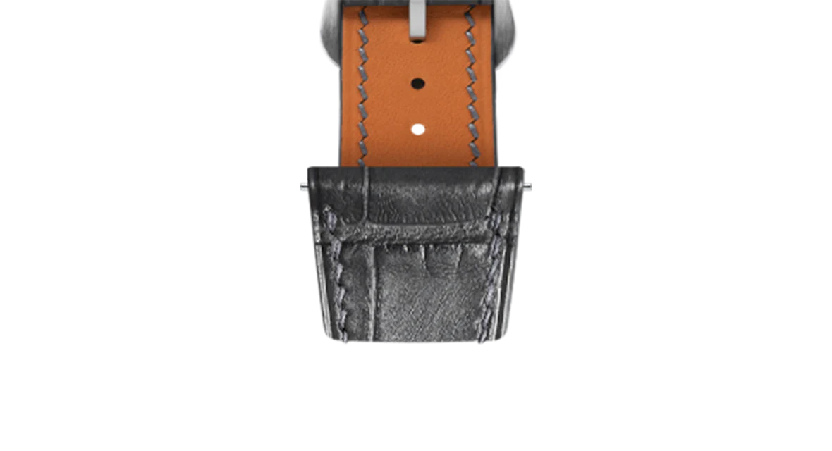 Matte Grey Storm Alligator Strap for Cartier Tank - Image 4