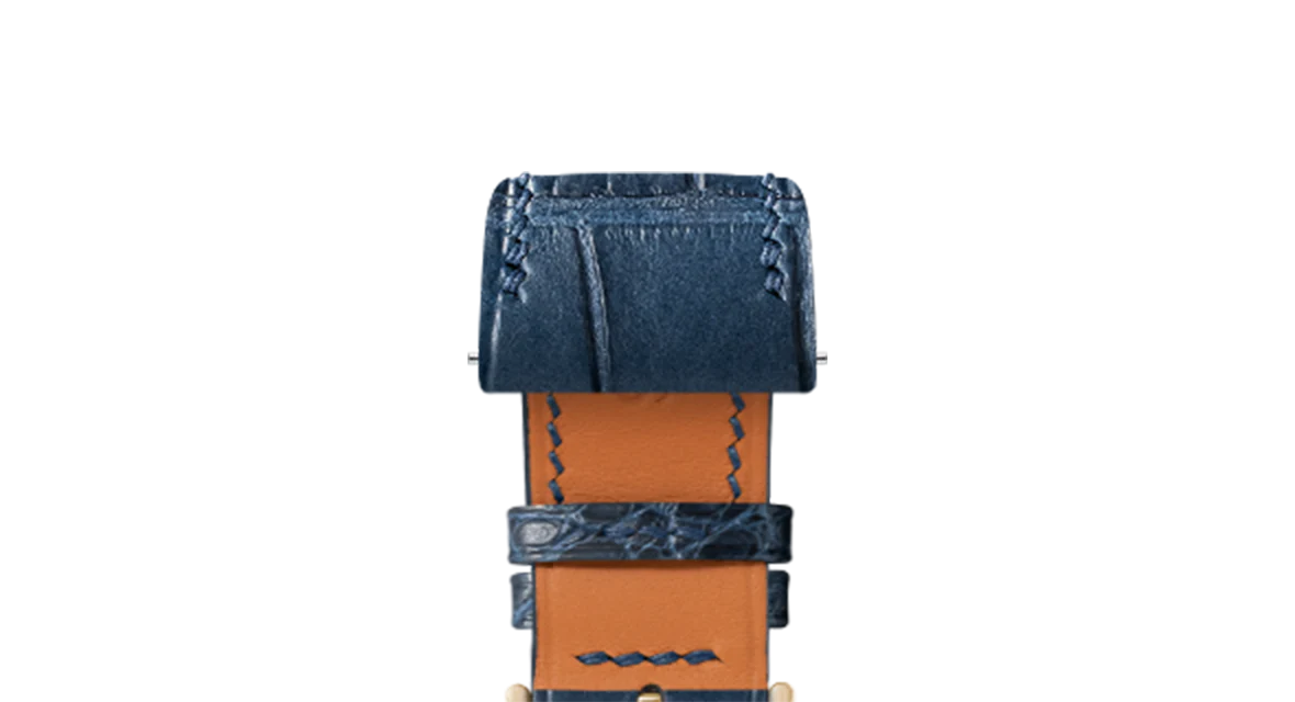 Matte Navy Alligator Strap for Cartier Santos-Dumont - Image 8
