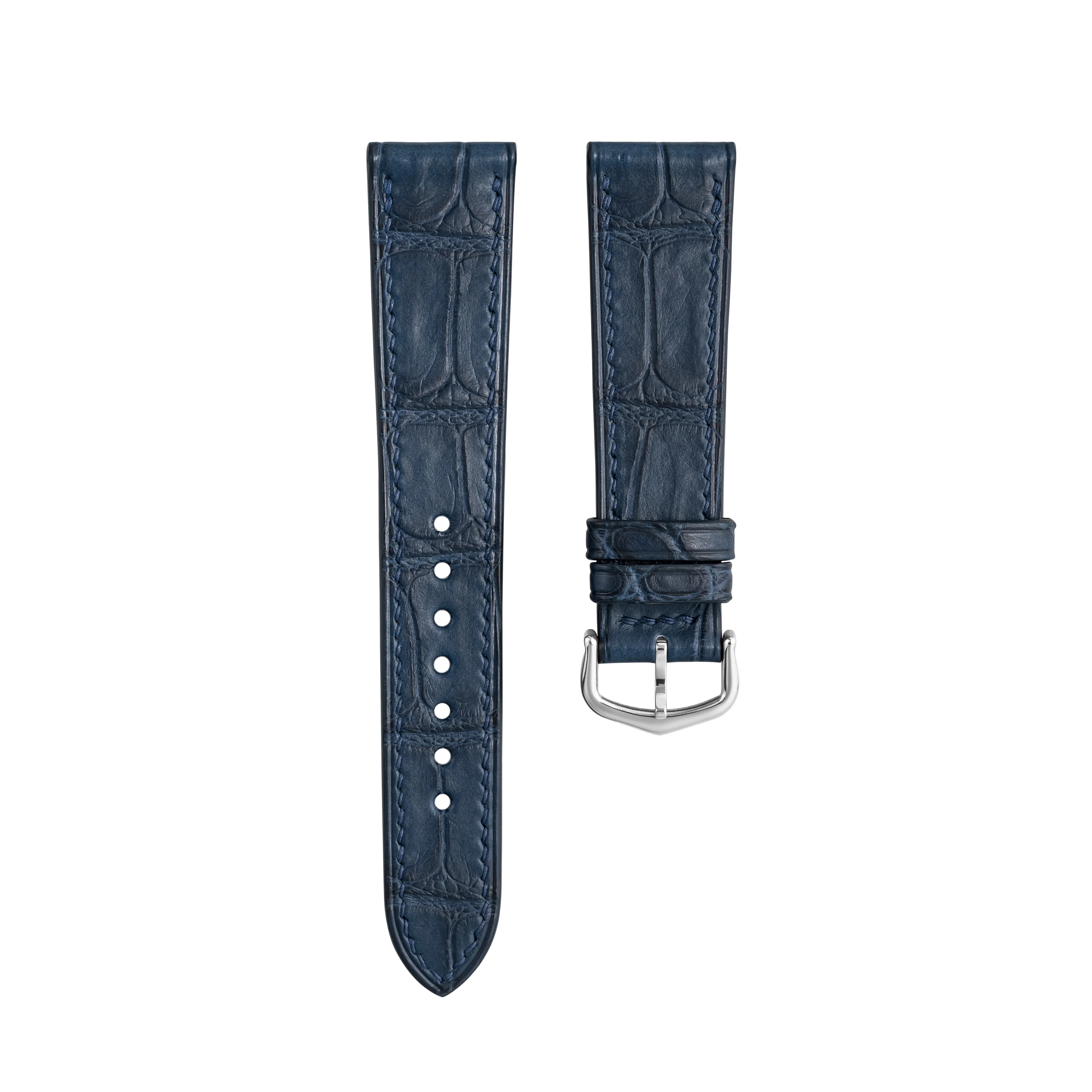 Matte Navy Alligator Strap for Cartier Tank - Image 3