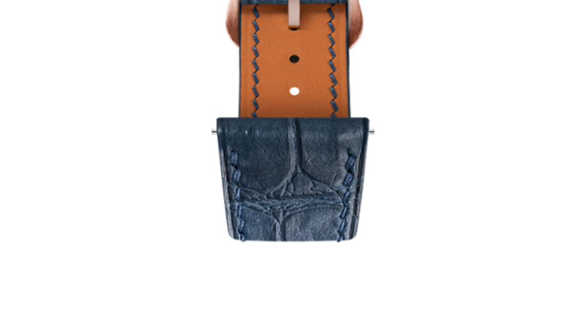 Matte Navy Alligator Strap for Cartier Tank - Image 7