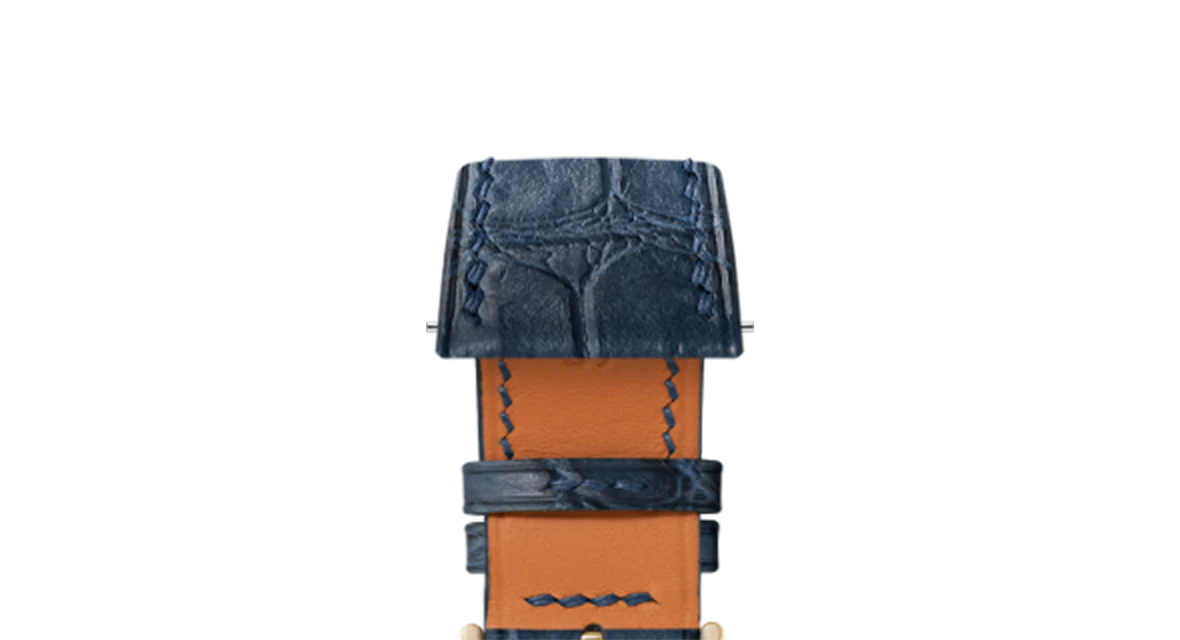 Matte Navy Alligator Strap for Cartier Tank - Image 8