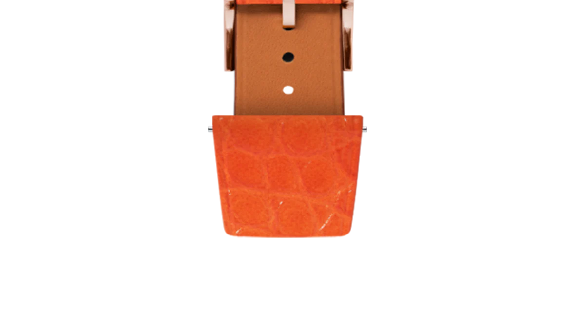 Matte Orange Alligator Flank Stitchless Strap - Image 7