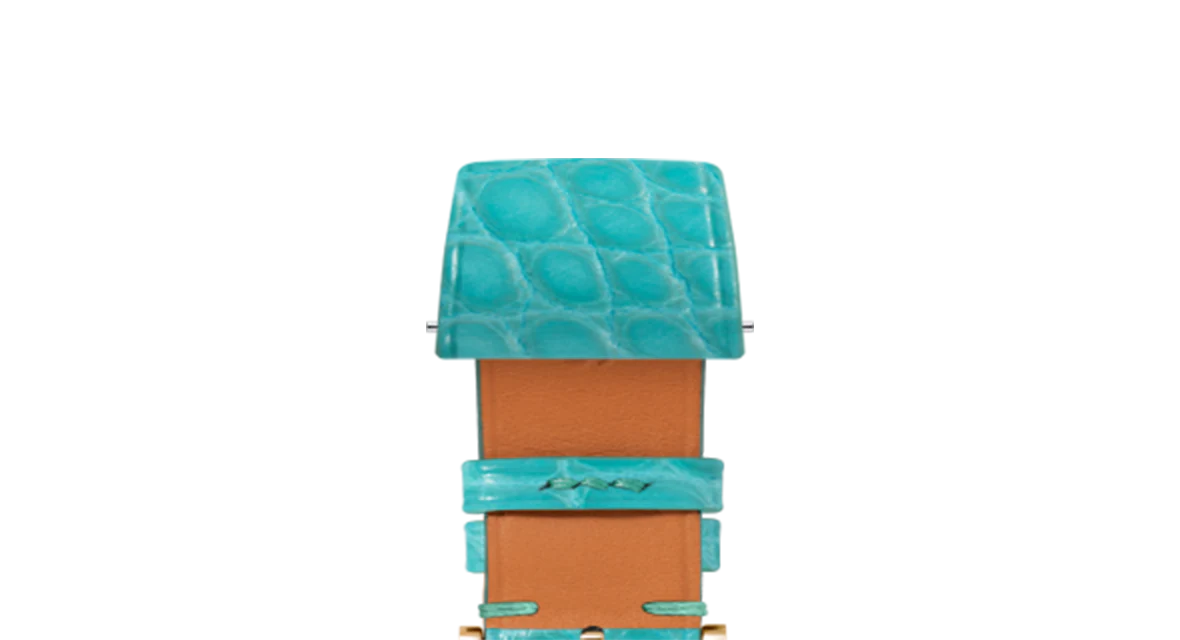 Overstock: Matte Turquoise Alligator Flank Stitchless Strap - Image 8