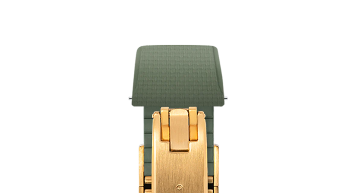 Olive Green Sailcloth CTS Rubber Strap for Cartier Santos de Cartier - Image 9
