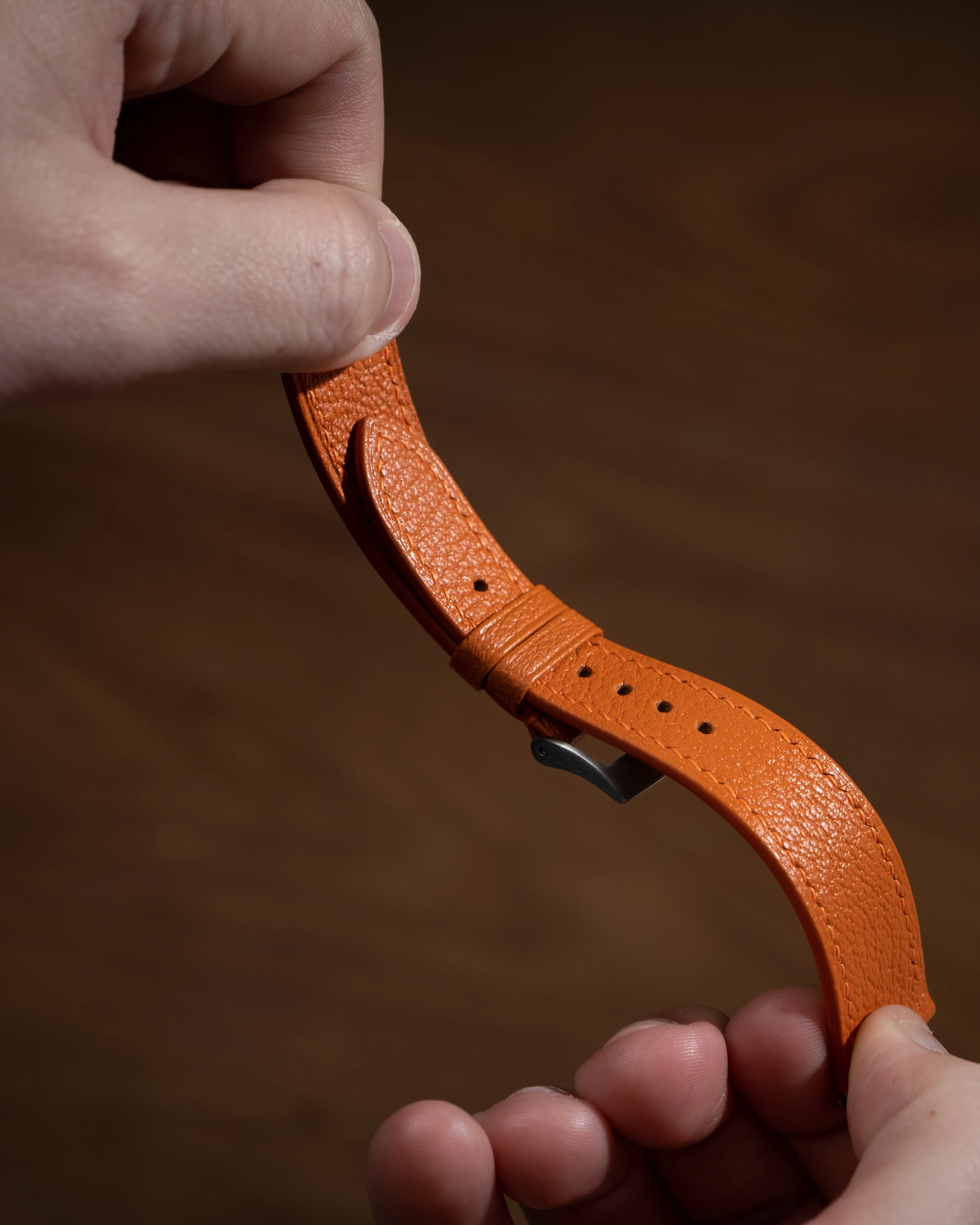 Overstock: Orange Chevre Slim Strap - Image 3