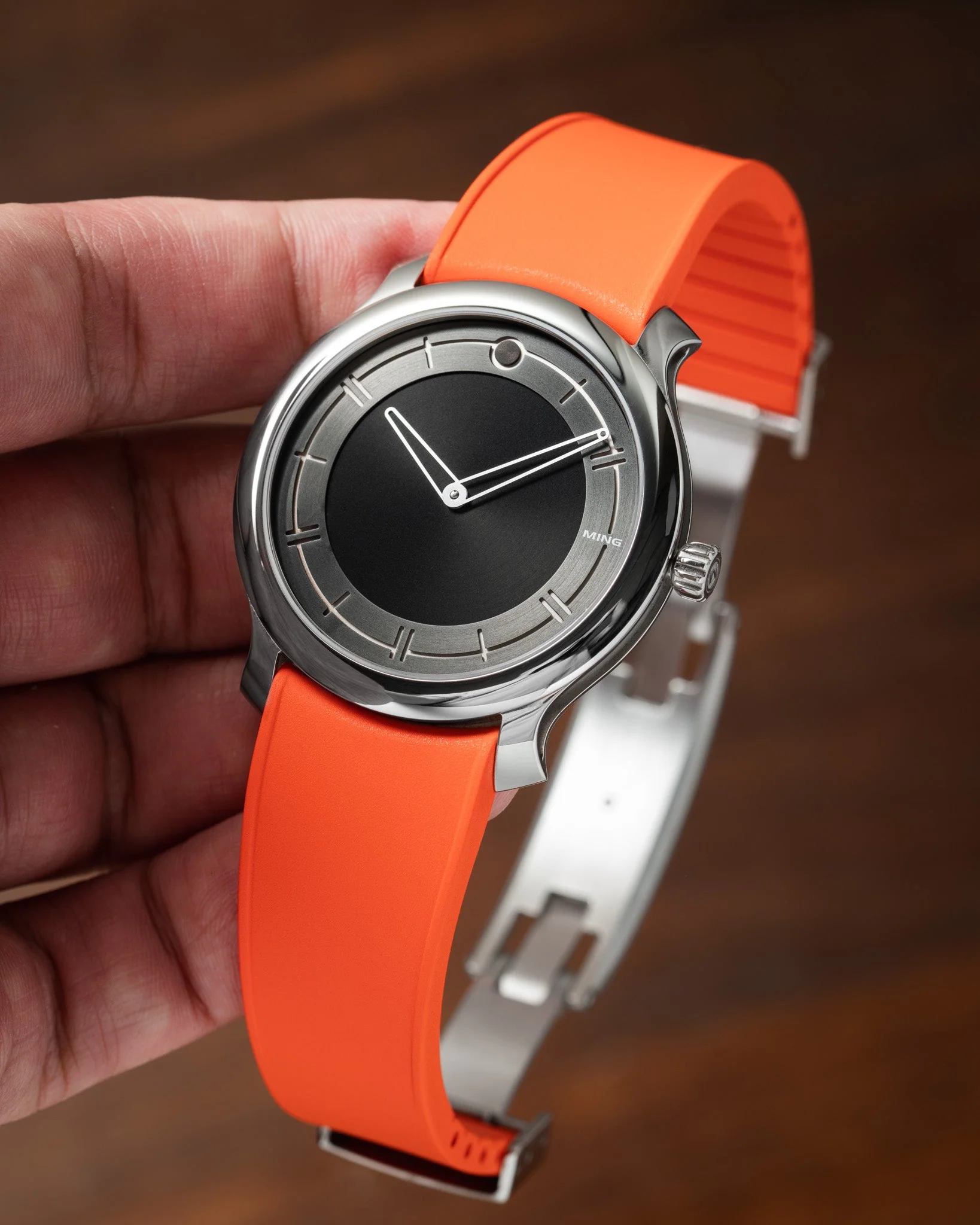 Orange Curved CTS Rubber Strap - Image 3