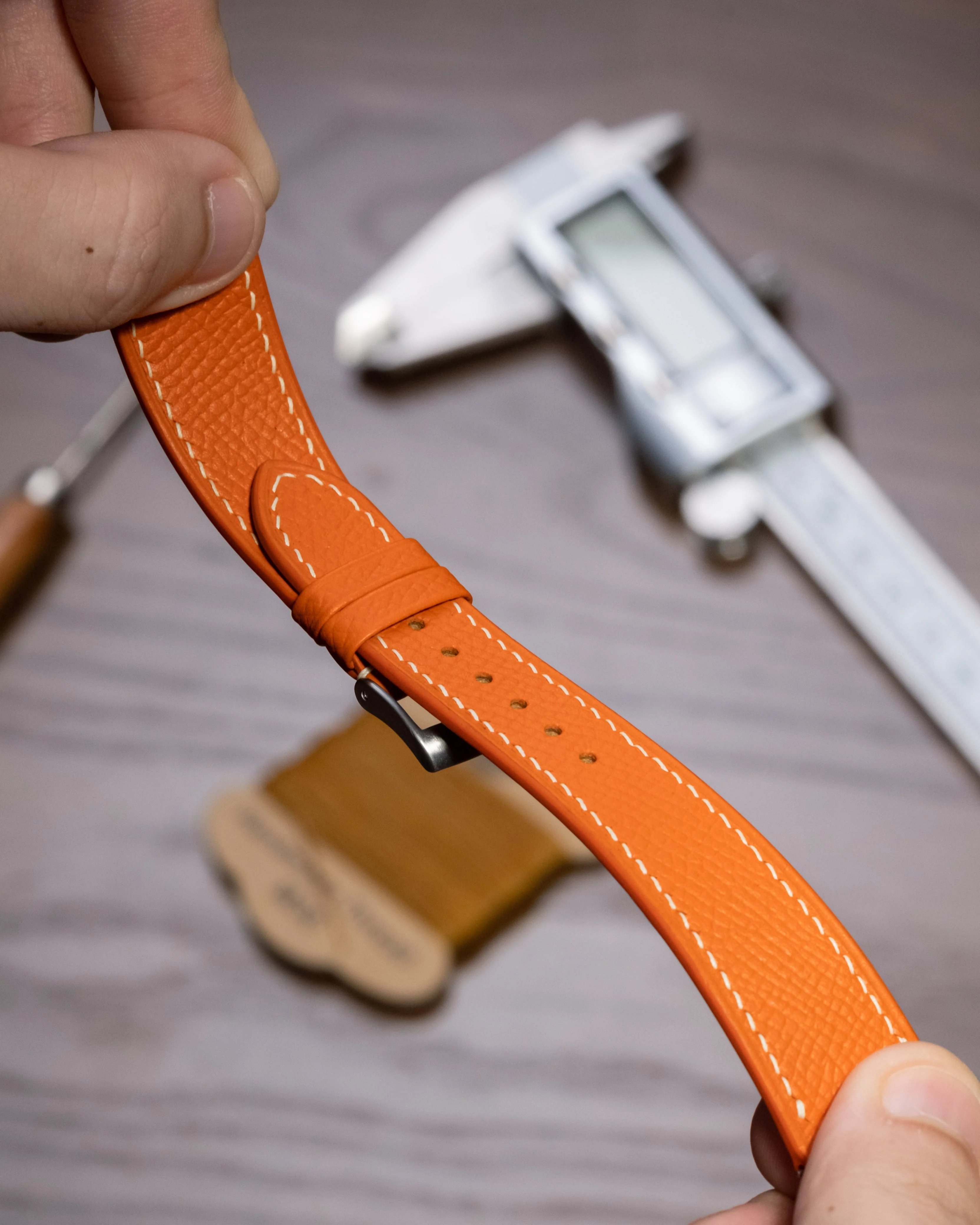 Orange Epsom Slim Strap - Image 3