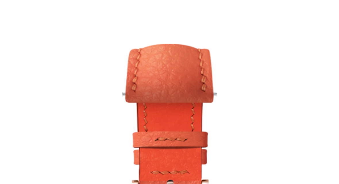 Overstock: Orange Rubberised Leather (Togo) Signature Strap - Image 8