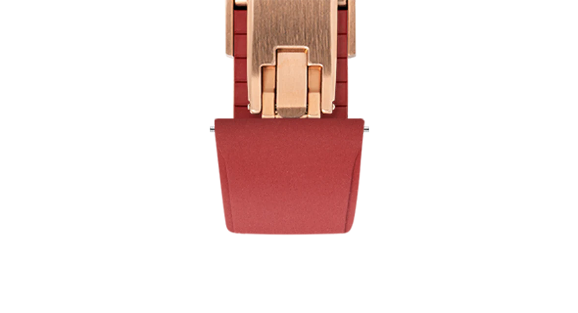 Red CTS Rubber Strap for Cartier Santos de Cartier - Image 10
