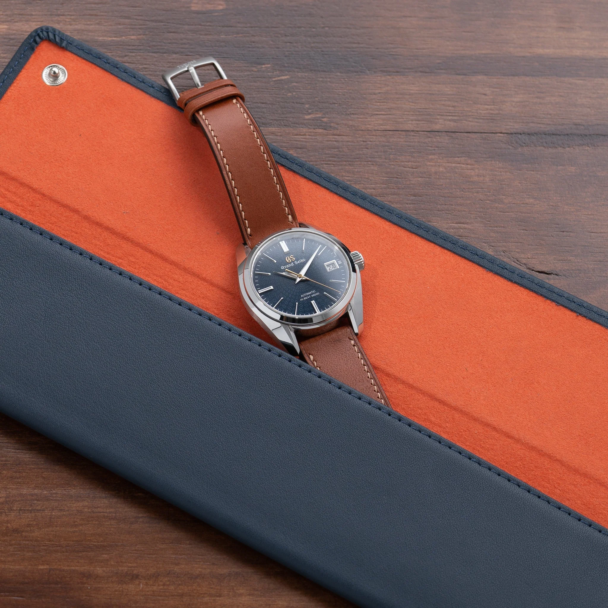 Watch Sleeve - Navy/Orange - Image 2